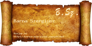 Barna Szergiusz névjegykártya